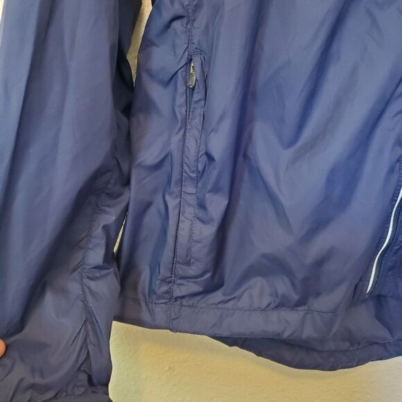 Nike Jacket Womens XL Navy Blue Full Zip Winsbreaker Lightweight Swoosh Logo - Picture 3 of 16